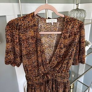 WAYF Brown and Black Patterned Dress